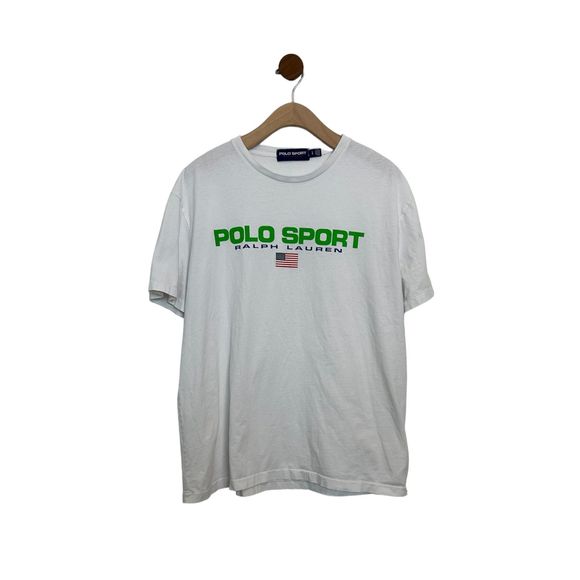 Polo Sport Ralph Lauren Flag Logo Short Sleeve T-shirt Size Large White - Picture 2 of 14